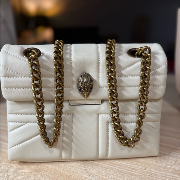 Kurt Geiger Cream Quilted Shoulder Bag with Gold Chain (Brand New) - Picture 1 of 9